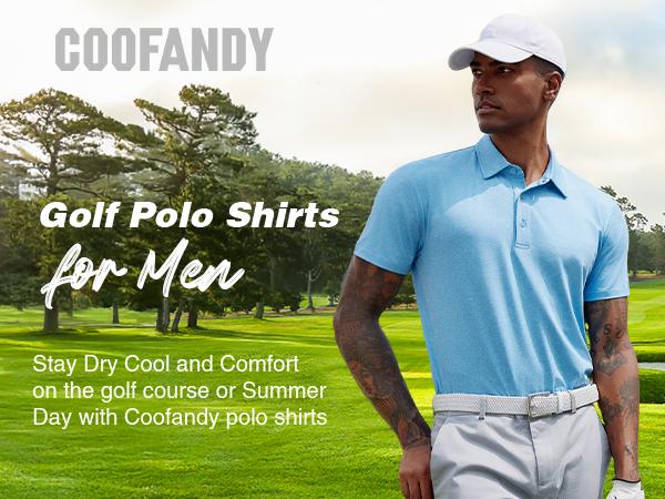 COOFANDY Men's Polo Shirt Golf Dry Fit Performance Short Sleeve Moisture Wicking Athletic Polo Collared Tennis T-Shirt