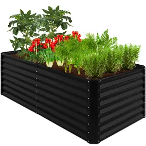 Best Choice Products 6x3x2ft Outdoor Metal Raised Garden Bed, Planter Box for Vegetables, Flowers, Herbs