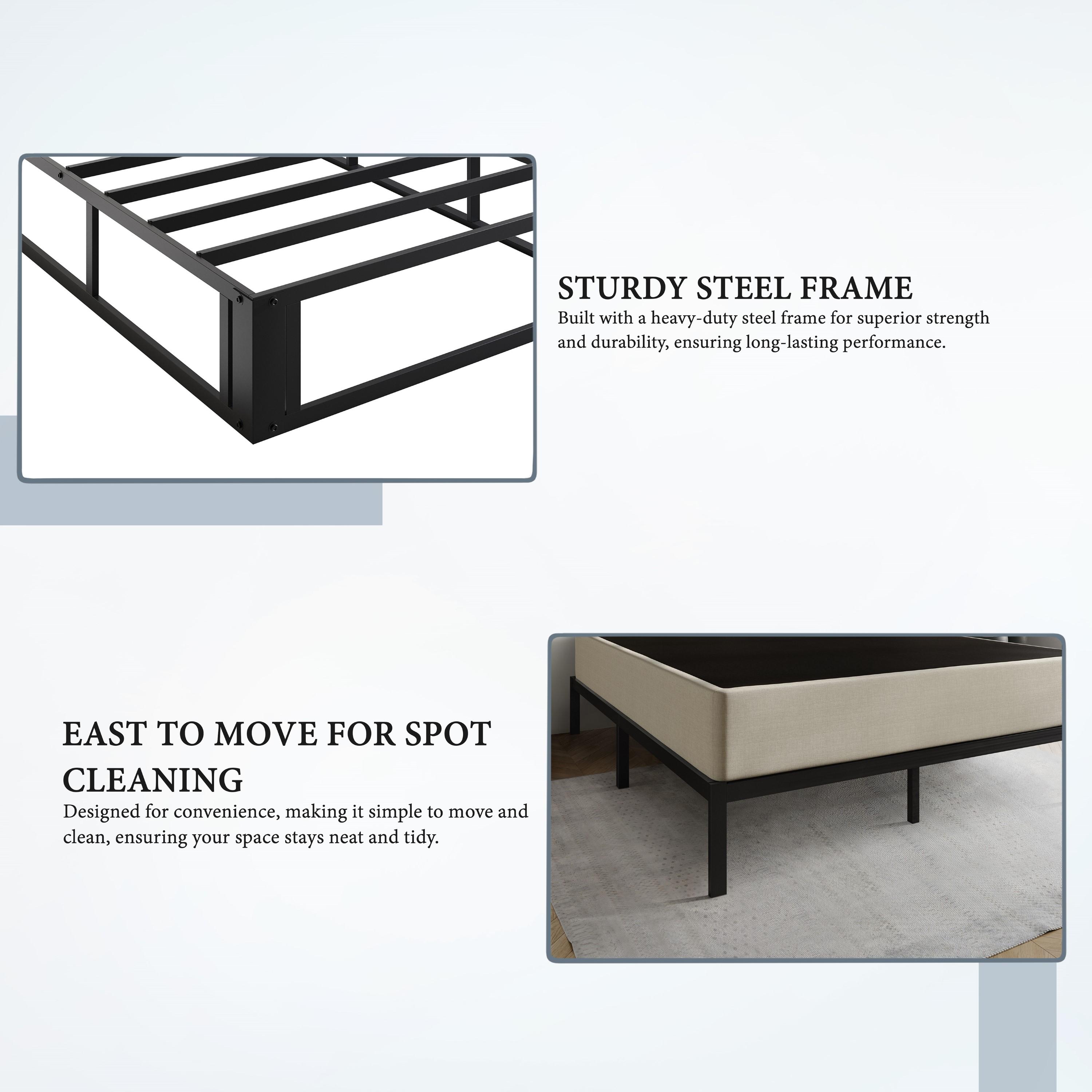 Favorer Warren 8" Metal Box Spring / Bed Foundation - Warm Gray/Black, Durable Metal Construction Favorer Warren 8" Metal Box Spring / Bed Foundation - Warm Gray/Black, Durable Metal Construction