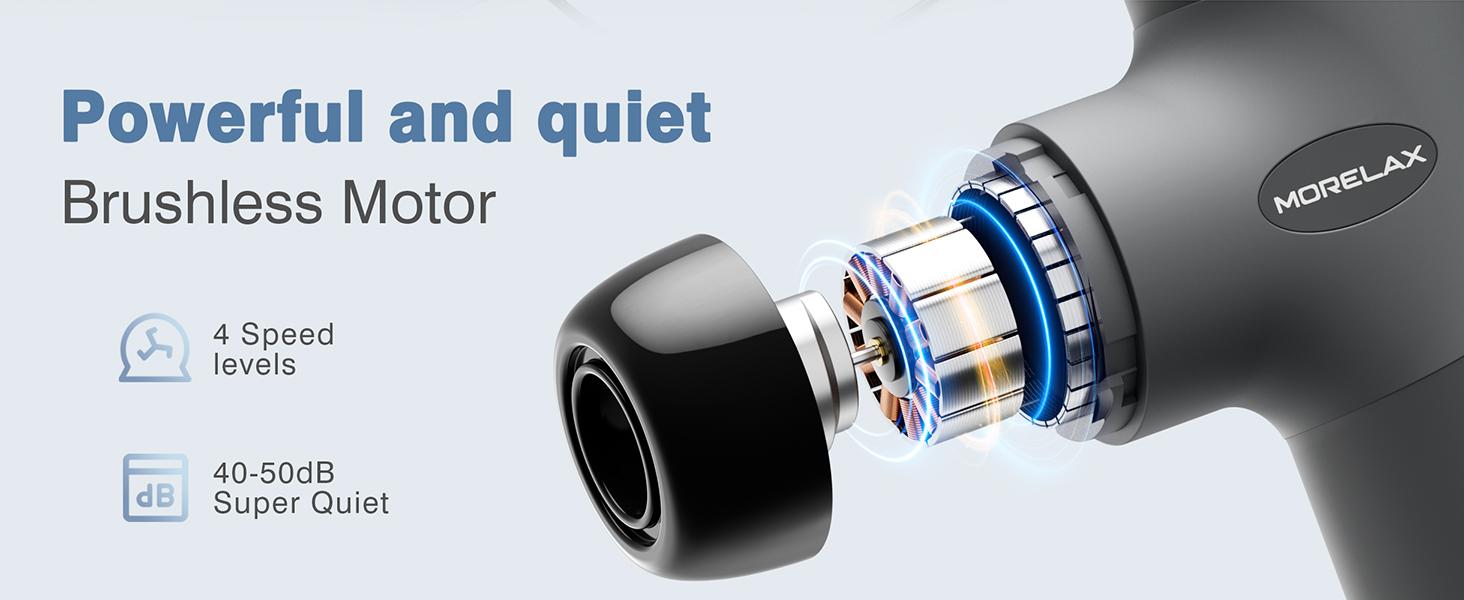 Portable Massage Gun, Rechargeable Percussion Mini Muscle Massager for Back, Neck, Shoulder, with 6 Massage Heads 4 Speeds, Christmas New Year Gift