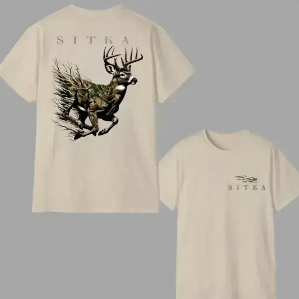 SITKA T-Shirt – Whitetail Deer Hunting Graphic, Perfect Gift for Hunters and Outdoorsmen, Men's Cotton Tee - KitchenEra