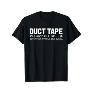 Hilarious Graphic Tees for Men featuring Duct Tape Quote Casual Cotton Crew Neck Shirts Perfect Gift for Dad Husband or Boyfriend