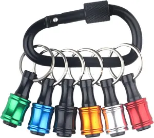 6pcs Push to Unlock,Drill Bit Holder,1/4 inch Screwdriver Bit Holders,Color Portable Hex Shank Socket Screwdriver Bar Drill Screw Adapter Change Extension Bar Keychain,Tool Gifts for Men