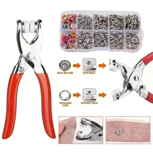 Including 150pcs Invisible Colored Metal Buckle & 1 Count Manual Pressure Pliers,Household Sewing Accessories for DIY Handicraft Clothing & Hat,Buttons & Pliers Tool Kit,Seamless Stitching Sewing Kit Tools,Sewing Supplies Crafts.