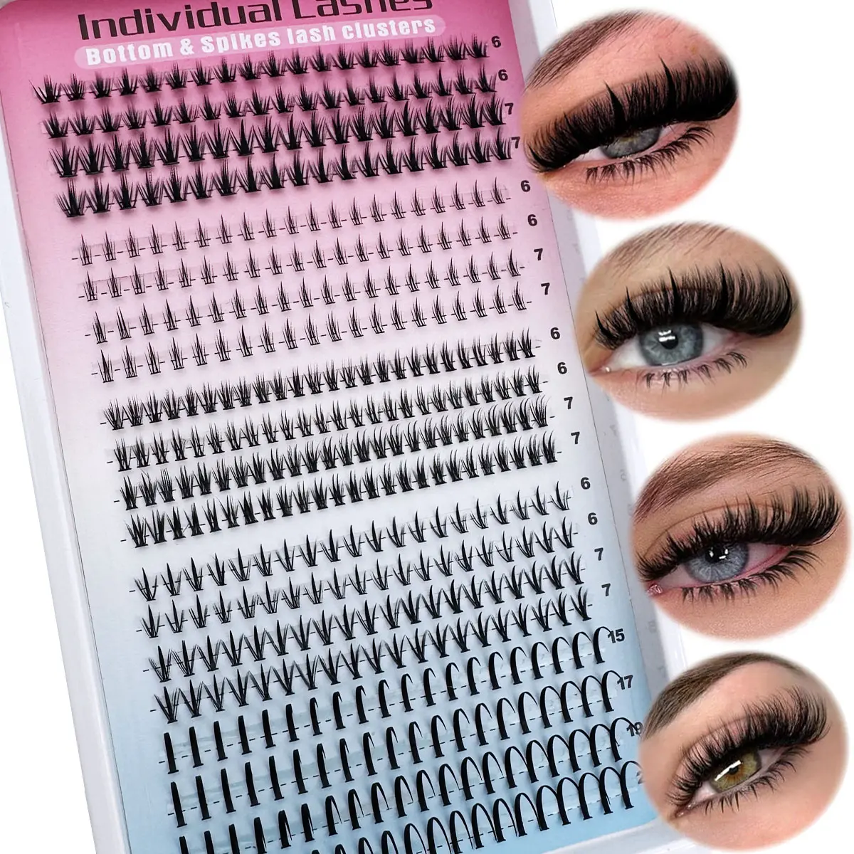 UMIRYAO 5 Styles Bottom Lash Clusters Eyelash Extensions Manga Lash Clusters Spike Lashes Individual Lash Clusters Lower Lashes Wispy Bottom Individual Lashes 6-21mm Natural Band Eyelash Clusters 416pcs Bottom Lash Extension By Calphdiar