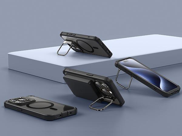 ESR Magnetic Phone Case for iPhone 16/15/14/13, Shockproof Full Body Case with Magnetic Design & Shock Armor Kickstand Accessory Protector