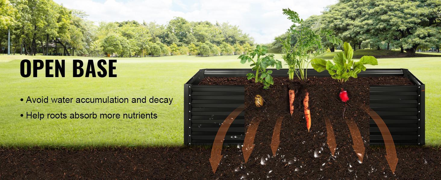 VEVOR Metal Raised Garden Bed Kit, TikTokShopBlackFriday, Outdoor Large Planter Raised Beds for Gardening Vegetables Flowers with Open Bottom and Planting Tools
