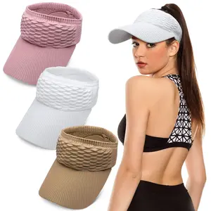 2Pcs Women's High Ponytail Sun Visor Hat|  That Girl Aesthetic Breathable Open-Top UV Protection Cap| Birthday Gift for Her Running Hiking Beach Travel Outdoor Daily Wear