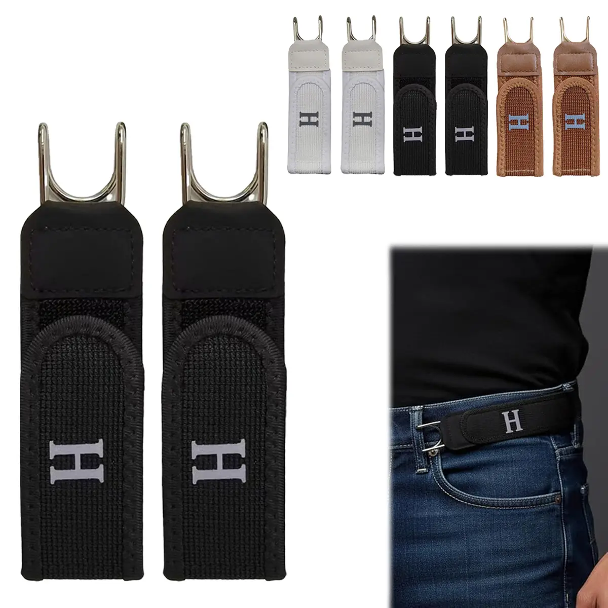 2PCS Buckleless Belt Men, No Buckle Belts for Men, Buckleless Belt Hook, Easy To Use, Valentine's Day gift  for Work & Edc,Gift for Men & Women