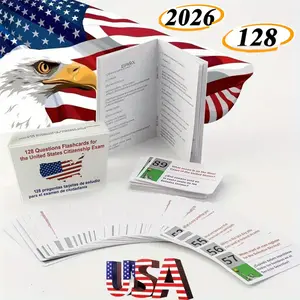 2026 NEW US Citizenship Test Study Guide -128 Bilingual USCIS Civics Flash Cards, Complete Prep & Learning Aid for U.S. Government Exam