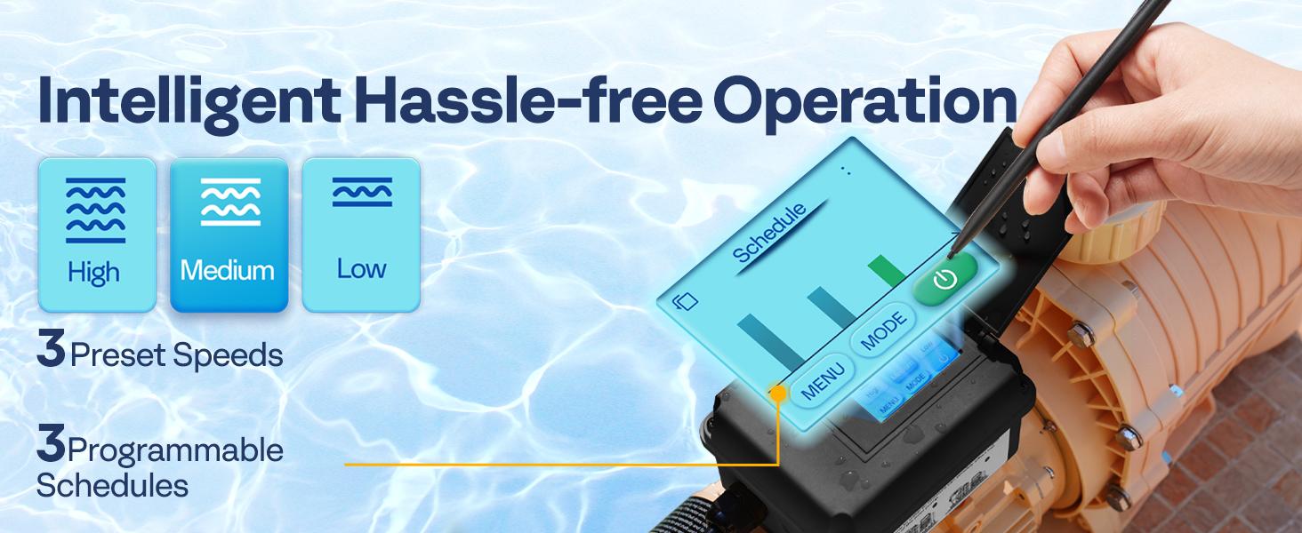 VIVOHOME 2.0HP 115V Variable Speed Pool Pump, Self-Priming Energy Saving, 1.5" & 2" Inlet w/Strainer Basket for in/Above Ground Pools VIVOHOME 2.0HP 115V Variable Speed Pool Pump, Self-Priming Energy Saving, 1.5" & 2" Inlet w/Strainer Basket for in/Above Ground Pools