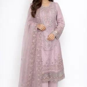 Beautiful Partywear Dress in Plus Size with Embroidery Pakistani Suits for Elegant Occasions -Eid wears