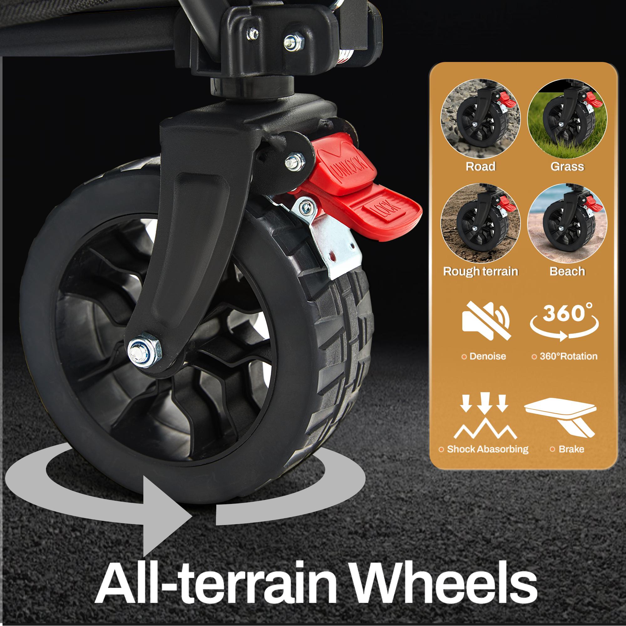 ONAIL Foldable Wagon Cart, 360lbs Capacity, Collapsible Design, Big All-Terrain Beach Wheels, Portable Camping Cart for Shopping,Sports,Picnic,Fishing