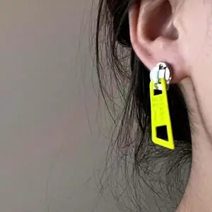 Y2K Style Zippered Dangle Earrings for Women Creative Design Various Multiple Candy Colors Trend Ear Accessories Fashion Jewelry