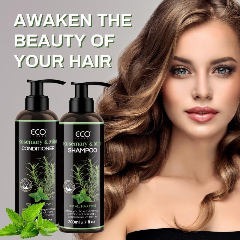 ECO Rosemary & Mint Shampoo & Conditioner Set Hair Strengthening, Scented Reduce Frizz and Add Shine nourishes hair cute valentines day gifts ECO Rosemary & Mint Shampoo & Conditioner Set Hair Strengthening, Scented Reduce Frizz and Add Shine nourishes hair cute valentines day gifts