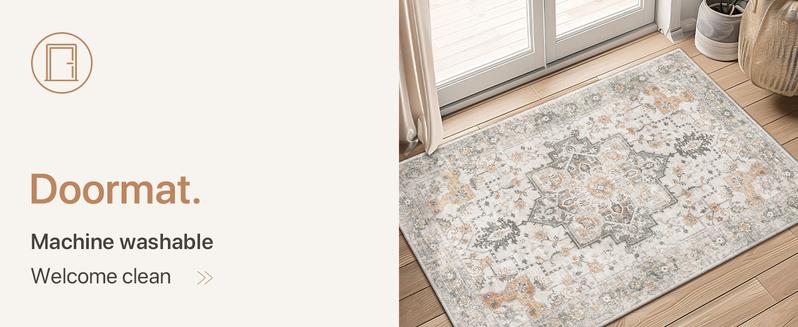 GENIMO Runner Rug Machine Washable Non Slip Vintage Hallway small rug,Motherhood Low Pile Lightweight Rugs for Indoor Entryway, Hallway, Kitchen and Corridor GENIMO Runner Rug Machine Washable Non Slip Vintage Hallway small rug,Motherhood Low Pile Lightweight Rugs for Indoor Entryway, Hallway, Kitchen and Corridor