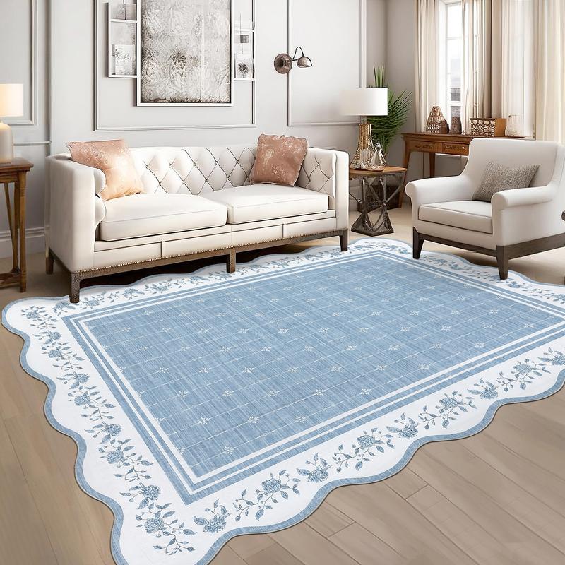 Faux Cashmere Velvet Washable Foldable Printed Rug Soft Non-Slip Backing Versatile Home Decor for Living Rooms & Bedrooms