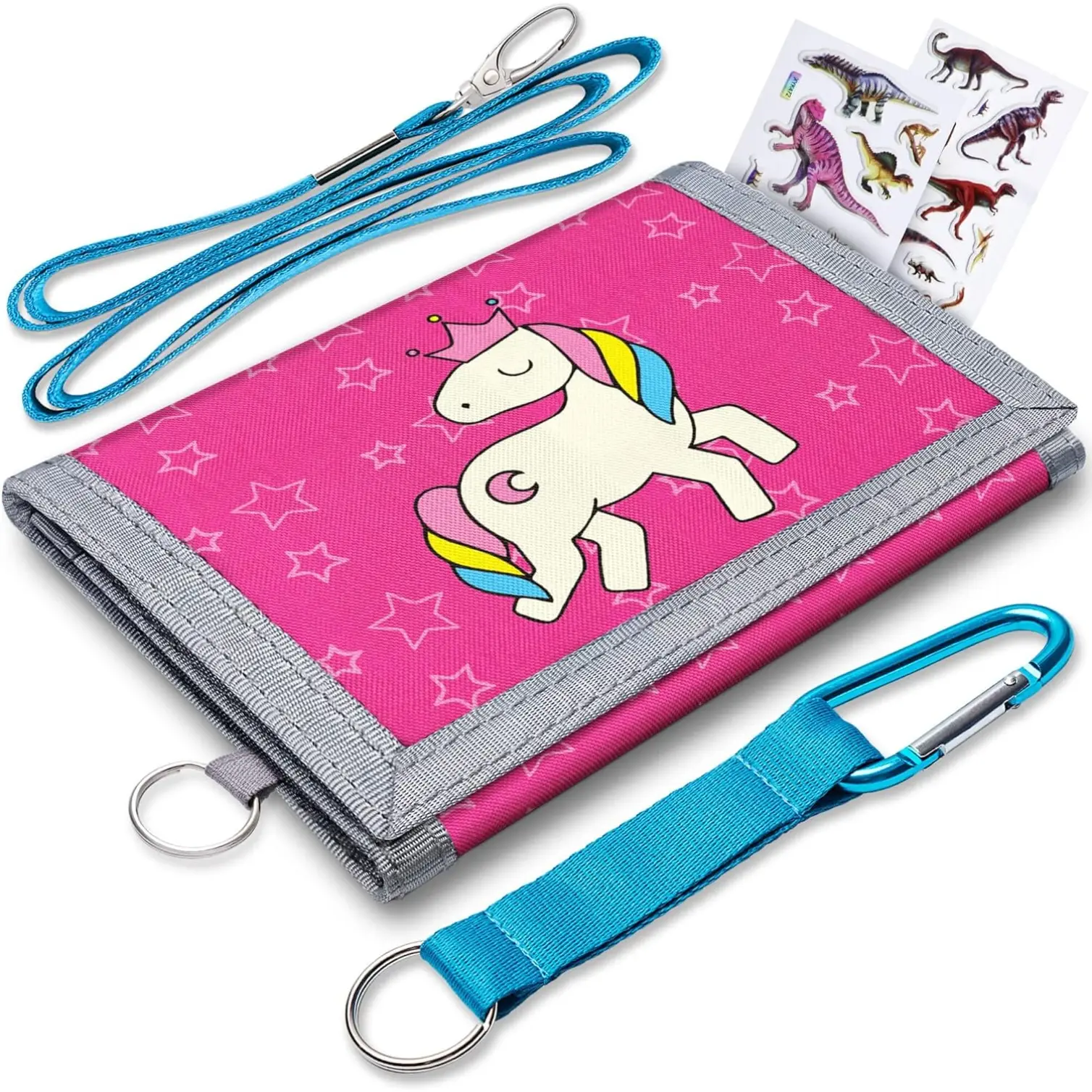 Kids Wallet for Boys Girls Ages 6-18 Trifold, Wallets for Teen Girls with Coin Pocket and Card Holders, Boys Wallet for Childrens Birthday Gifts, Horse, 5x3 inch