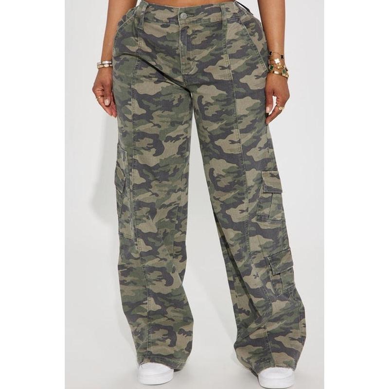 Berkely Washed Camo Cargo Pant - Olive/combo Z