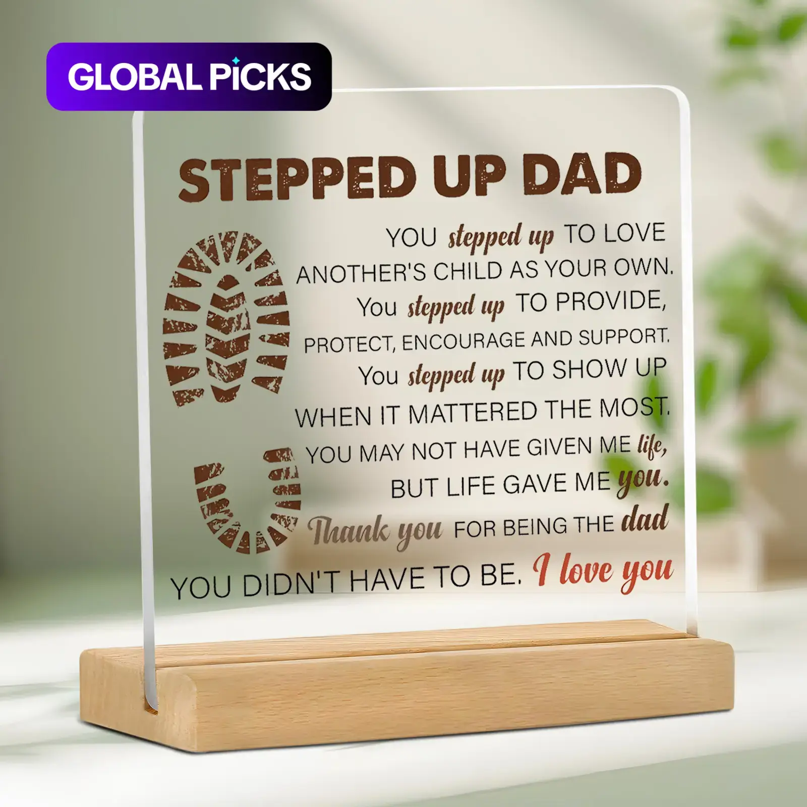 Acrylic Desktop Decoration Sign, Clear Decorative Plaque Sign with Base, Gift for Family, Home Decor Products for Living Room, Bedroom & Office #GLOBAL PICKS
