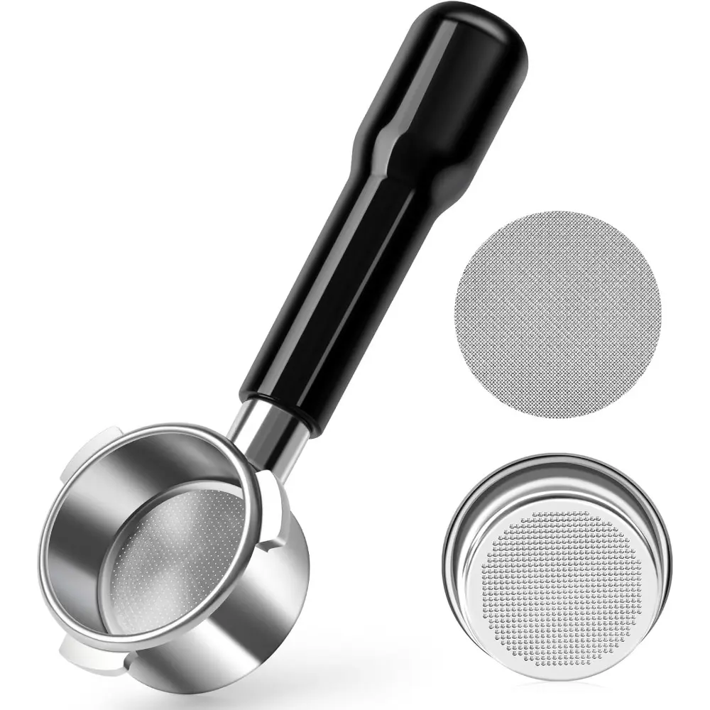 1 Set Bottomless Portafilter 54mm Works with Barista Express and 54mm Machines,Espresso Bottomless Portafilter with Puck Screen 53.5mm and Stainless Steel Filter Basket,Hand Tools Kits