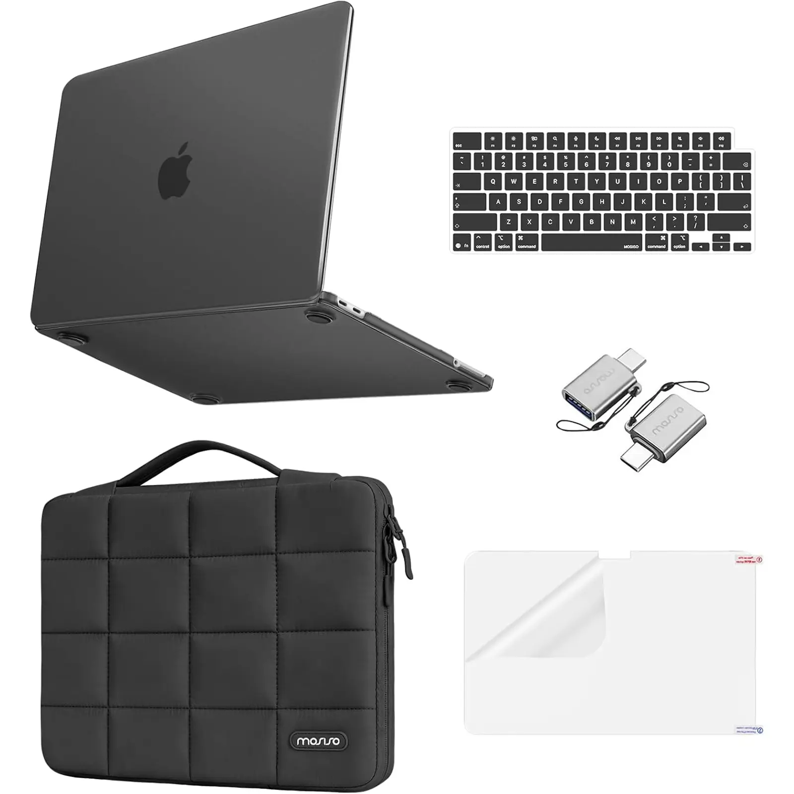 MOSISO Protective Case Kit Compatible with MacBook Neo 13 inch 2026 A3404, Case Only Not Laptop, Hard Shell Laptop Cover with Puffy Sleeve Bag, Keyboard Protector, Screen Film & Type-C Accessory for Work Travel Study