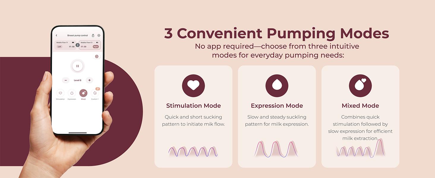 Momcozy  Breast Pump Hands Free Upgraded Mobile Flow | M9, App Discreet Control with Personalized Multi-Modes & 15 Levels, Wearable Breast Pump 24mm, 2 Pack Cozy Red