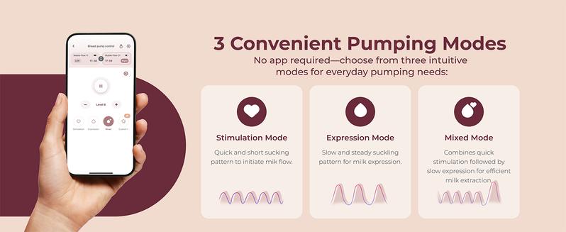 Momcozy  Breast Pump Hands Free Upgraded Mobile Flow | M9, App Discreet Control with Personalized Multi-Modes & 15 Levels, Wearable Breast Pump 24mm, 2 Pack Cozy Red