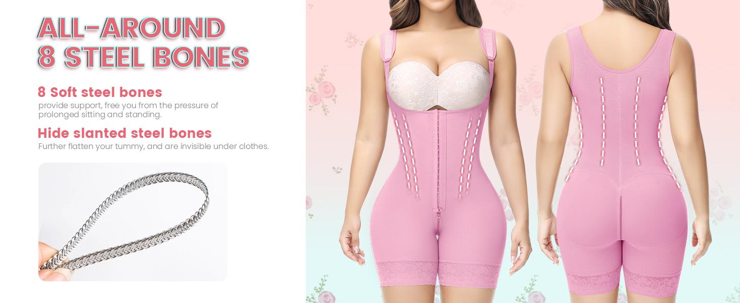 SHAPSHE Fajas Colombianas Shapewear for Women Body Shaper Tummy Control Butt Lifting Moldeadoras Bodysuits with Hook Crotch