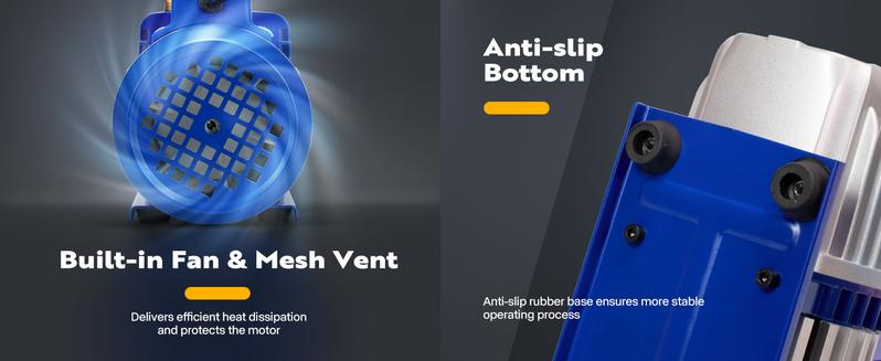 VIVOHOME 110V 1/4 HP 3.5CFM Single Stage Rotary Vane Air Vacuum Pump and AC Manifold Gauge Set Kit with Thermometer for R134a R12 R22 R502 R410a HVAC Air Conditioning Refrigeration Recharging