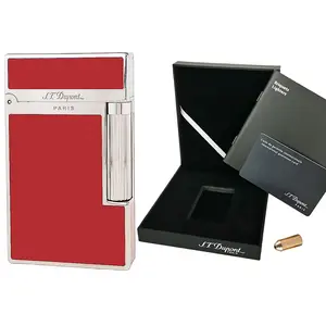 Dupont 1:1 set Red Lacquered Sliver Metal Luxury old fashined Lighter(NO FUEL) Wanderful Gift set