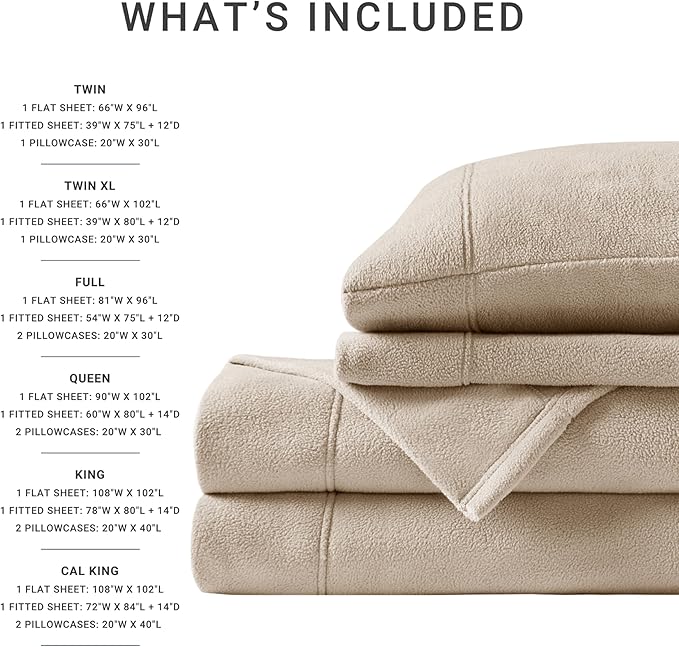 A luxurious  Micro Fleece Sheet Set turns your bed into a cozy getaway