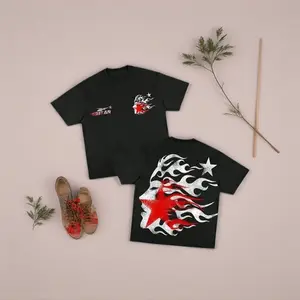 HeIIstar Men's Cartoon Face & Letter Print Retro Round Neck T-Shirt Regular Fit Casual Short Sleeve T-Shirt Summer Daily Wear Men's Short Sleeve Tops Streetwear