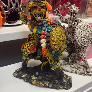 Colorful beaded natural stone Aztec warrior