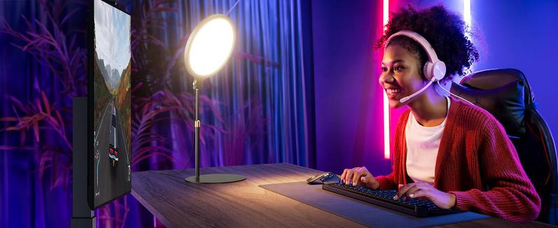 (Valentine's Gift) All-in-One Content Creator Kit: 10.5" Ring Light with Stand for Flawless Skin  | Includes Phone Clip & Adjustable Laptop Light | Perfect for Streaming, Podcasts, Meetings.