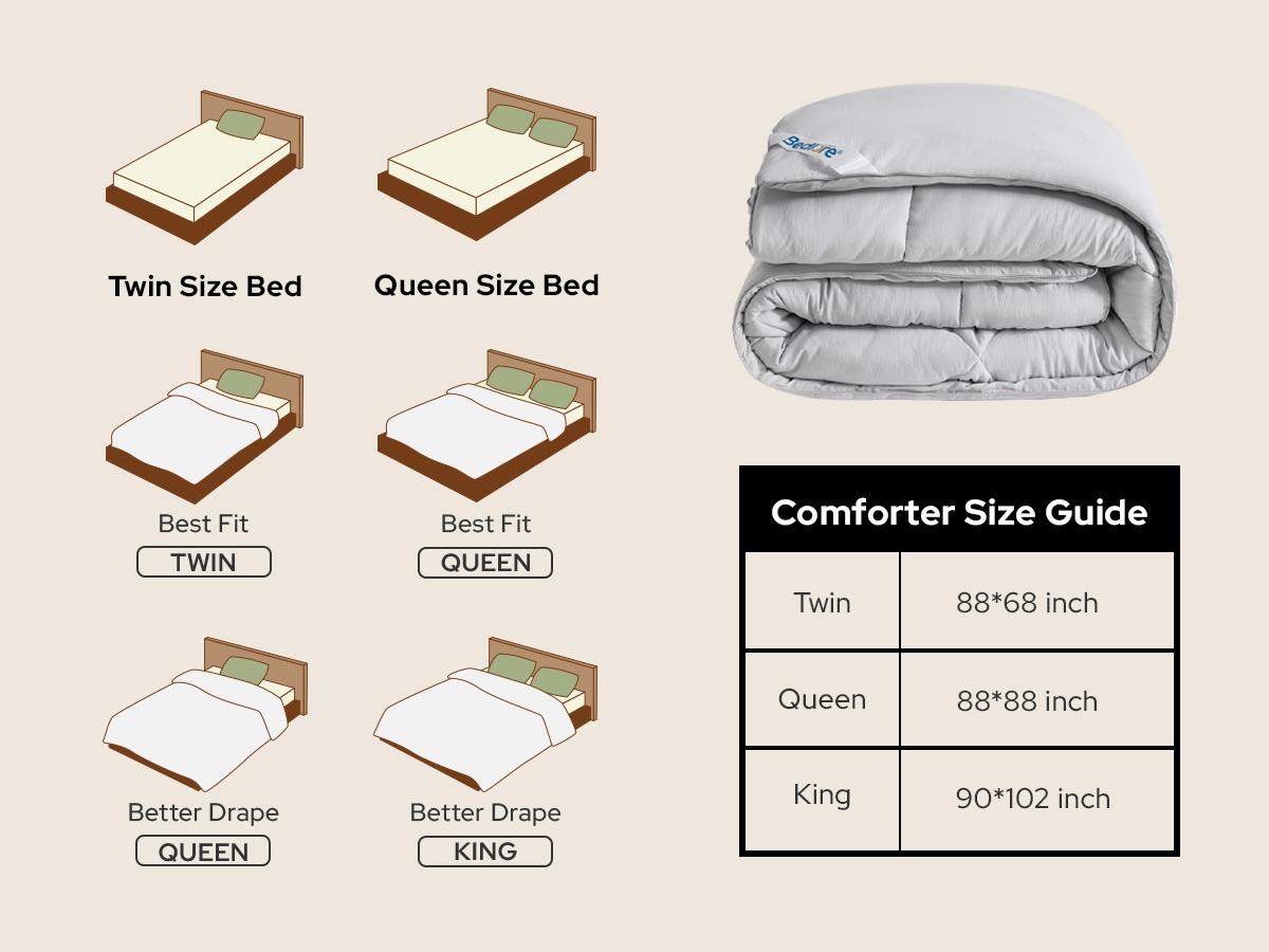【BEDLORE】All-Season Down Alternative Comforter Duvet Insert for Bedroom – Chinese Knot Quilted Design, Ultra-Soft, Machine Washable, with Corner Tabs