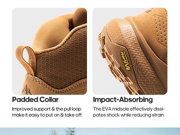 NORTIV 8 VaporGuard Men's Waterproof Military Tactical Boots Black Closed Ankle-high Design YKK Zipper Hook-Loop Strap Closure Breathable Durable