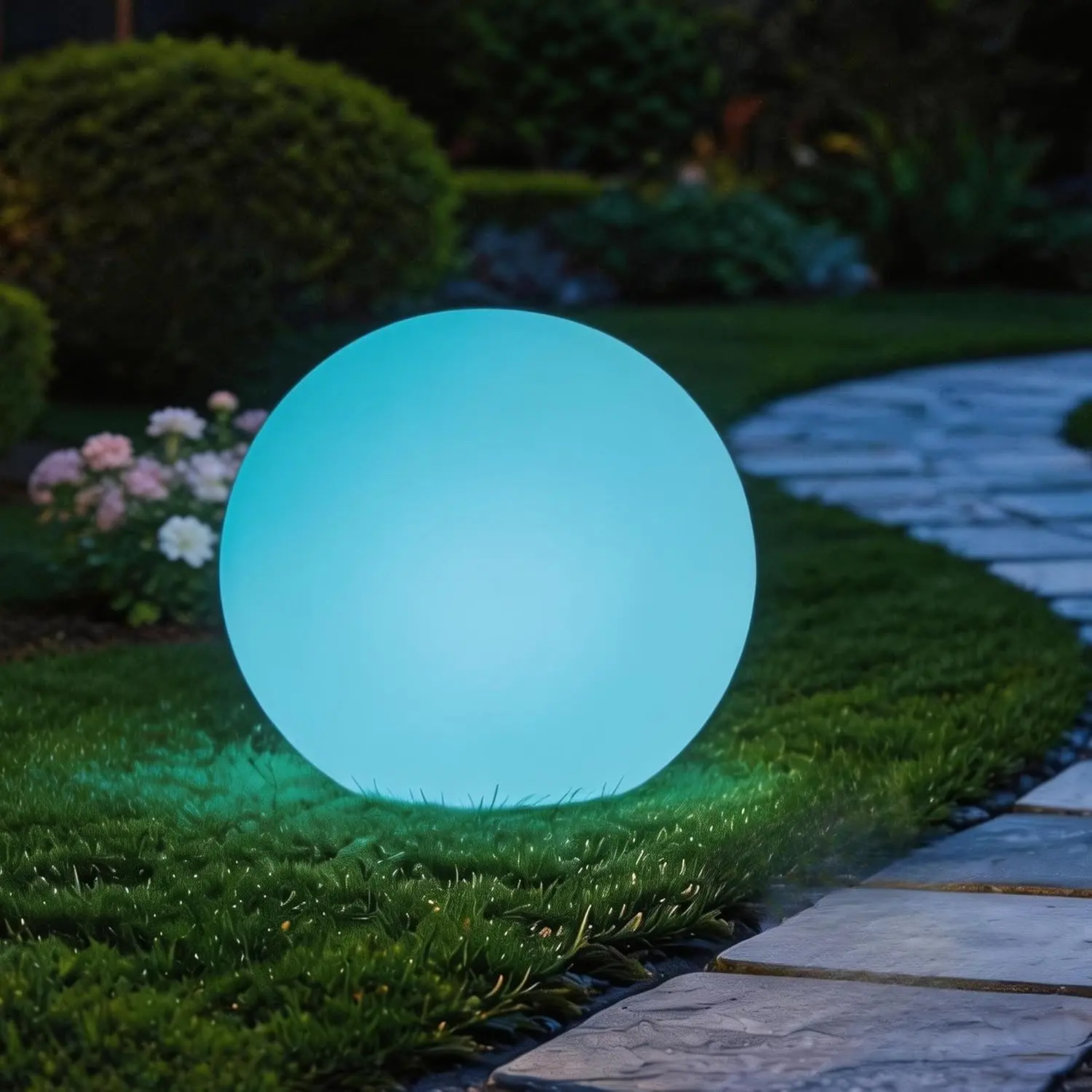 Medium Garden Ball Light, Outdoor Glow Globe Light, Solar Globe for Garden Yard Pathway Decor