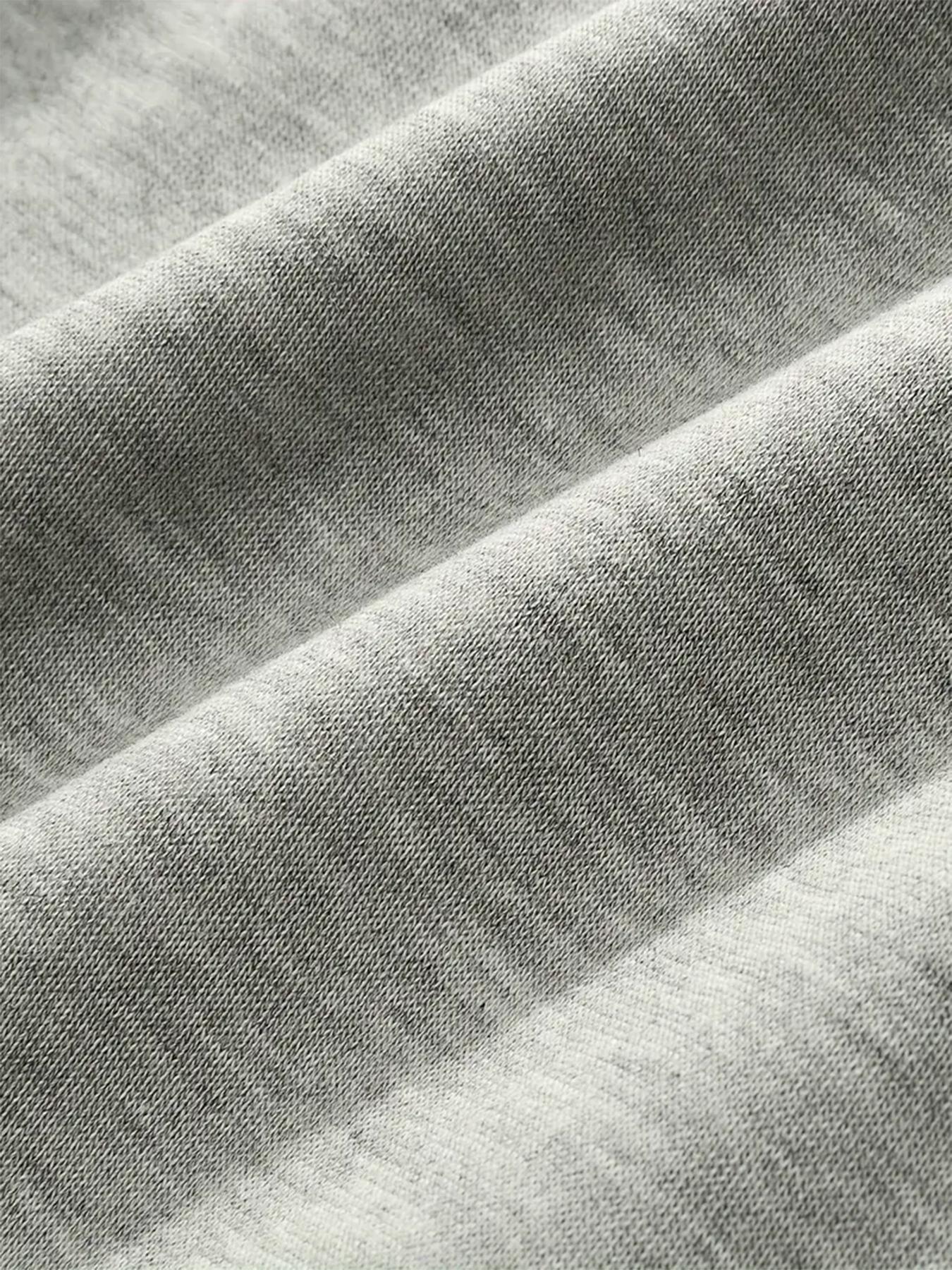 Men's Solid Gray Basic Drawstring Waist Sweatpants Micro-Elastic Comfortable Straight Casual Trousers Regular Version Spring Autumn Outdoor Sportswear Double Pockets All Seasons