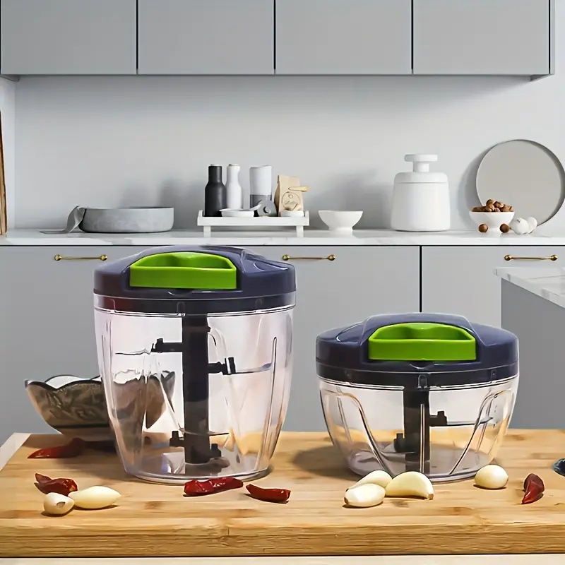 1000ML Professional Manual Onion & Vegetable Food Chopper - Multifunctional Durable Plastic Kitchen Supplies Gadget with Detachable Parts, Stainless Steel Components, Airtight Design, Anti-Slip Surface, Fast Even Chopping & Garlic Mince, Vegetable Chopper