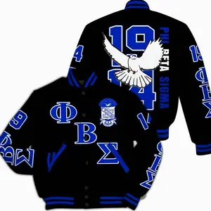 ΦΒΣ Varsity Jacket, Dove Black Royal Blue Jacket 1914 Fraternity Jacket 456 Y3W