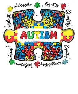 Autism DTF Transfer for T-Shirts Hoodies or Tote Bags Versatile Application Easy to Use Suitable for Multiple Uses