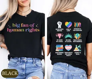 Women's Short-Sleeve Seamless Human Rights T-Shirt - Soft, Smooth Fabric Equality Top, Social Justice Gift for Activists