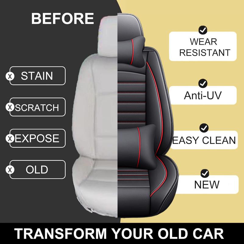 For Toyota Tacoma/ 4Runner/ RAV4 /Honda /Hyundai/Elantra/Tucson/Sonata/Accent Car Seat Covers Full Set,Nappa Leather Breathable Front Back Rear Seat Cushion,Car Seat Protector With Removable Headrest,Universal Fit For Most Cars For Toyota Tacoma/ 4Runner/ RAV4 /Honda /Hyundai/Elantra/Tucson/Sonata/Accent Car Seat Covers Full Set,Nappa Leather Breathable Front Back Rear Seat Cushion,Car Seat Protector With Removable Headrest,Universal Fit For Most Cars