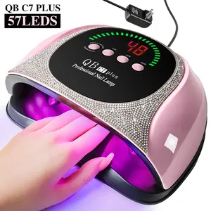 Professional UV LED Nail Lamp, Nail Dryer for Gel Polish, 4 Timers UV Nail Lamp Professional Nail Light, 57Pcs Lamp Beads and Automatic Sensor（Blue, Pink, White）