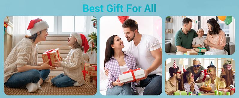 TONOR Mini Karaoke Machine with 2 Wireless Microphones, Portable Bluetooth Speaker, Colorful LED Lights, Ideal for Kids and Adults, Birthday Gift