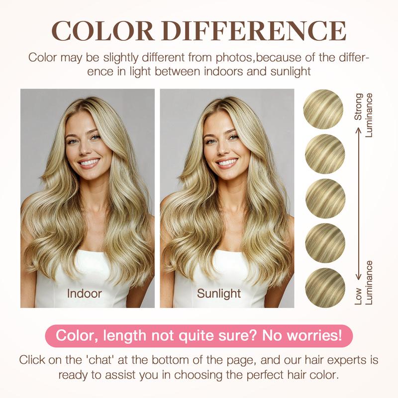 GOO GOO Invisi Edge Clip in Hair Extensions Straight Injected Seamless PU Clip in Hair Extensions Natural Virgin Real Human Hair