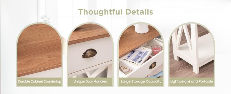 【Sophia & William】40" Long Farmhouse Console Table, X-Design Entryway Table for Hallway & Living Room