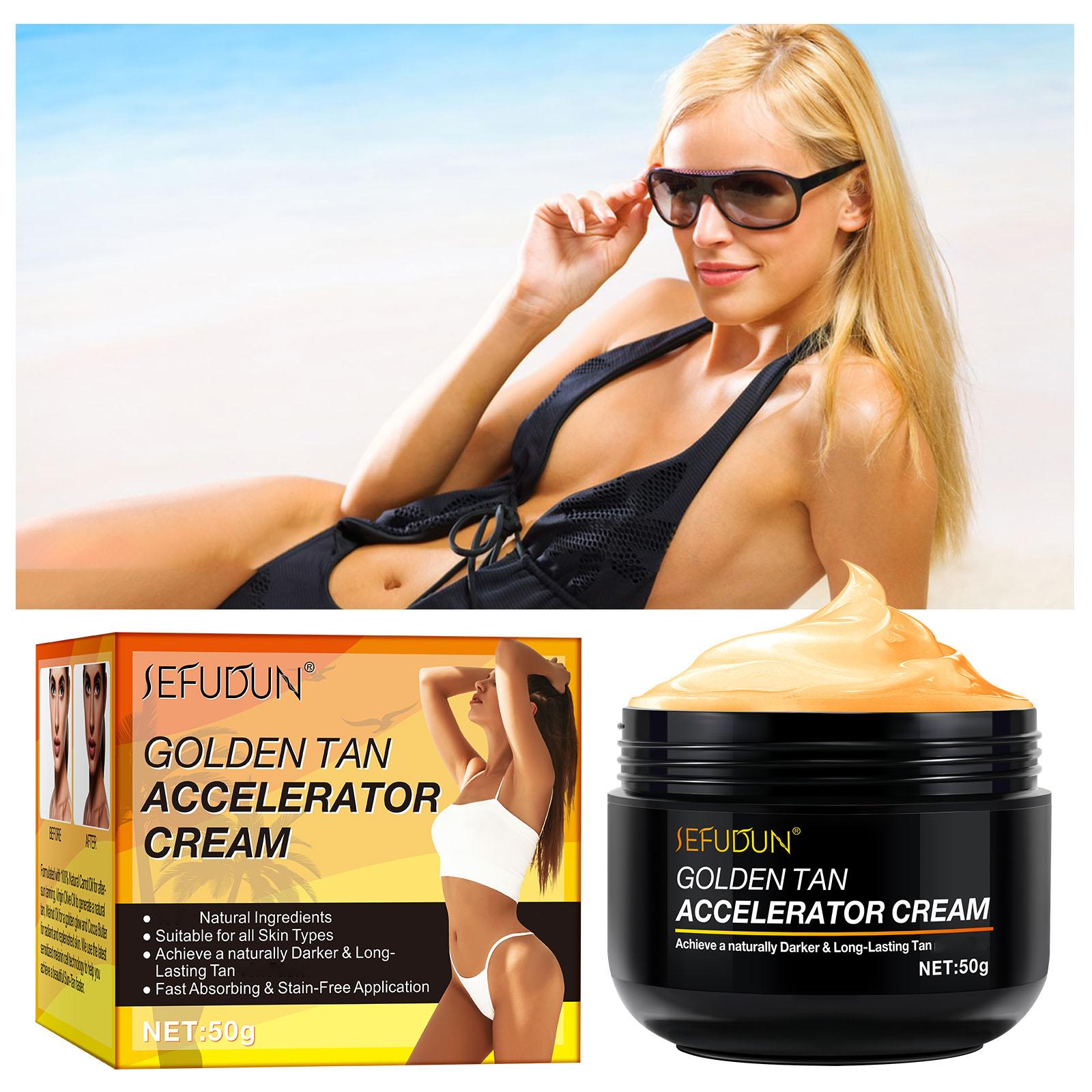 Sefudun Golden Tanning Cream/Gel(50g), Tanning Accelerator Cream, Tan Accelerator for Outdoor Sun, Dark Tanning Gel, Achieve a Natural Tan Skin Sefudun Golden Tanning Cream/Gel(50g), Tanning Accelerator Cream, Tan Accelerator for Outdoor Sun, Dark Tanning Gel, Achieve a Natural Tan Skin