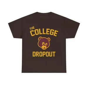 "College Dropout" Inspired Graphic Tee Menswear Retro Shirt T-Shirt Top Vintage Comfy Classic Cotton Casual Tshirt Streetwear 0704D 818